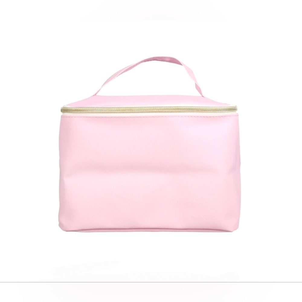 Large Faux Leather Makeup Bag in Pink *New*